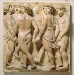 Anjos cantantes, painel de relevo da Cantoria, c.1432-8 (mármore)